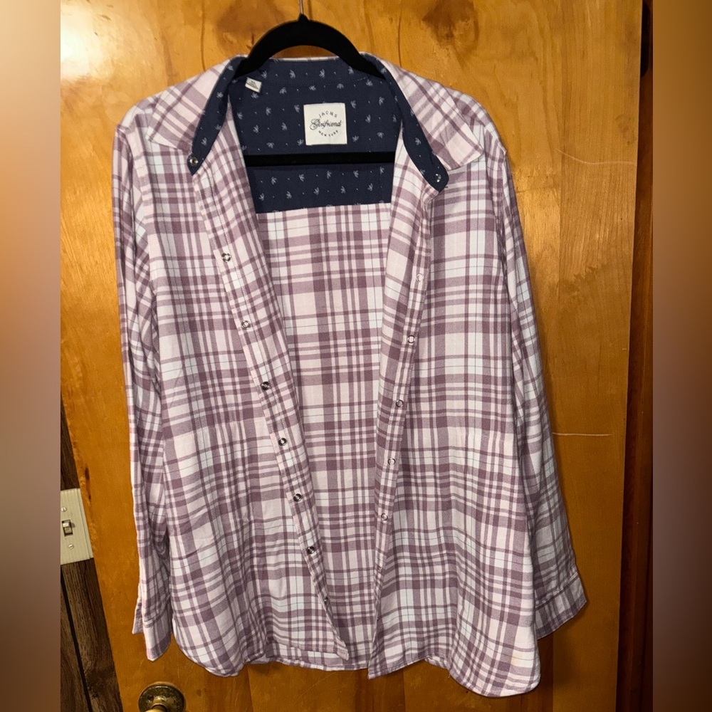 Jachs Purple & White Lightweight Flannel